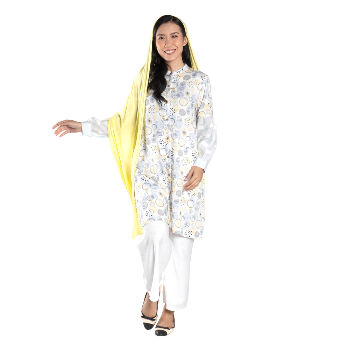 Aliyah Tunic Grey Yellow - Image 4