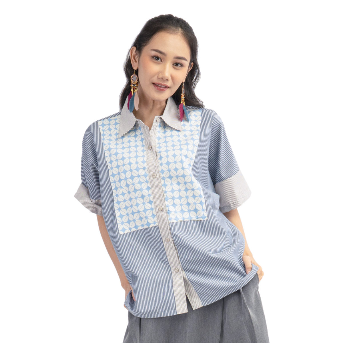 Scarlet Shirt Kawung Blue