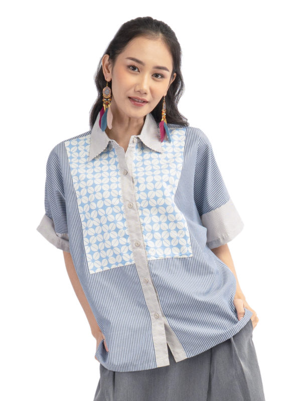 Scarlet Shirt Kawung Blue