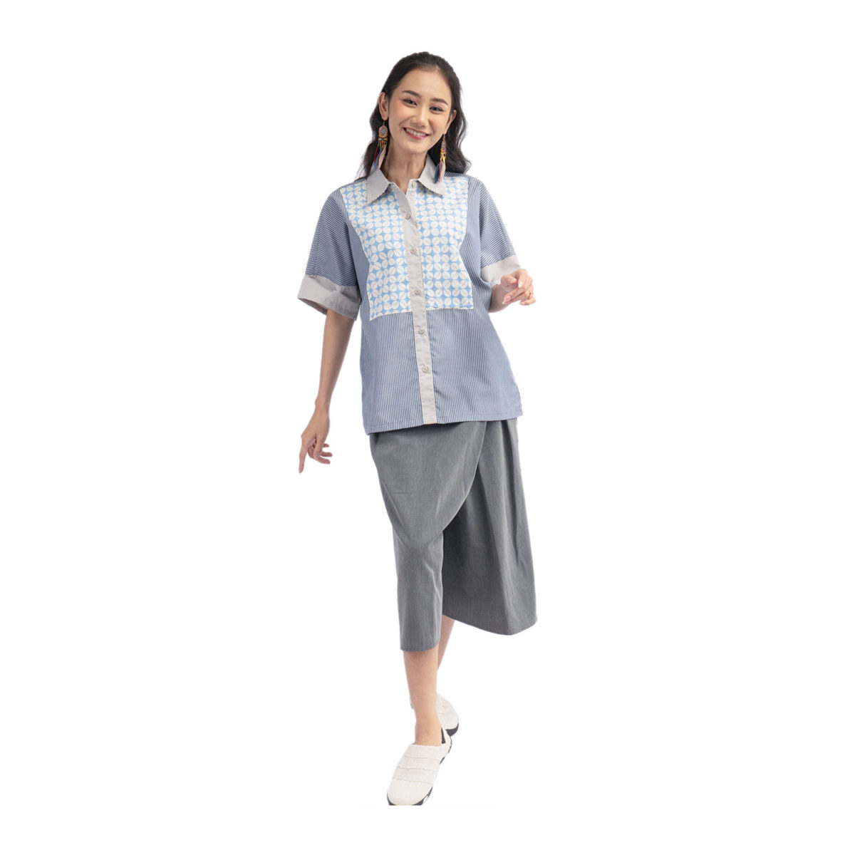 Scarlet Shirt Kawung Blue - Image 3