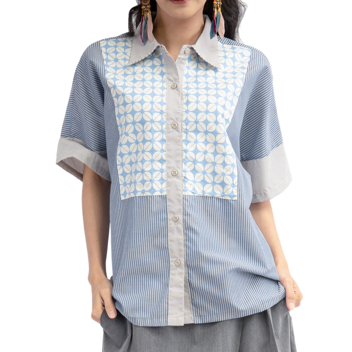 Scarlet Shirt Kawung Blue - Image 2