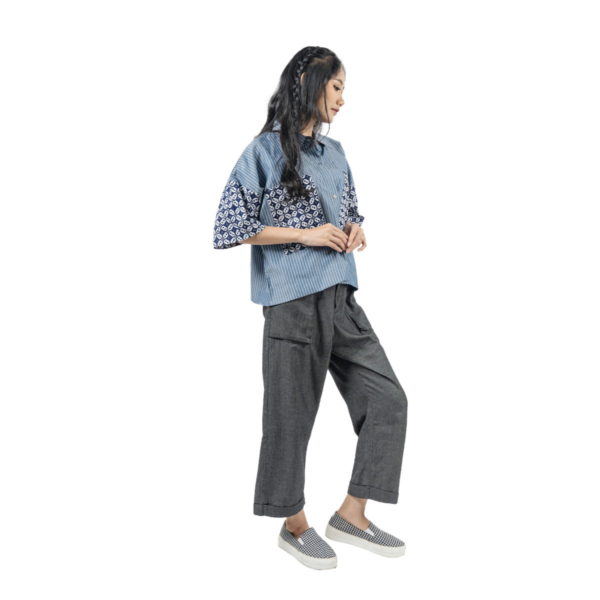 Dixie Blouse Stripe Blue - Image 3