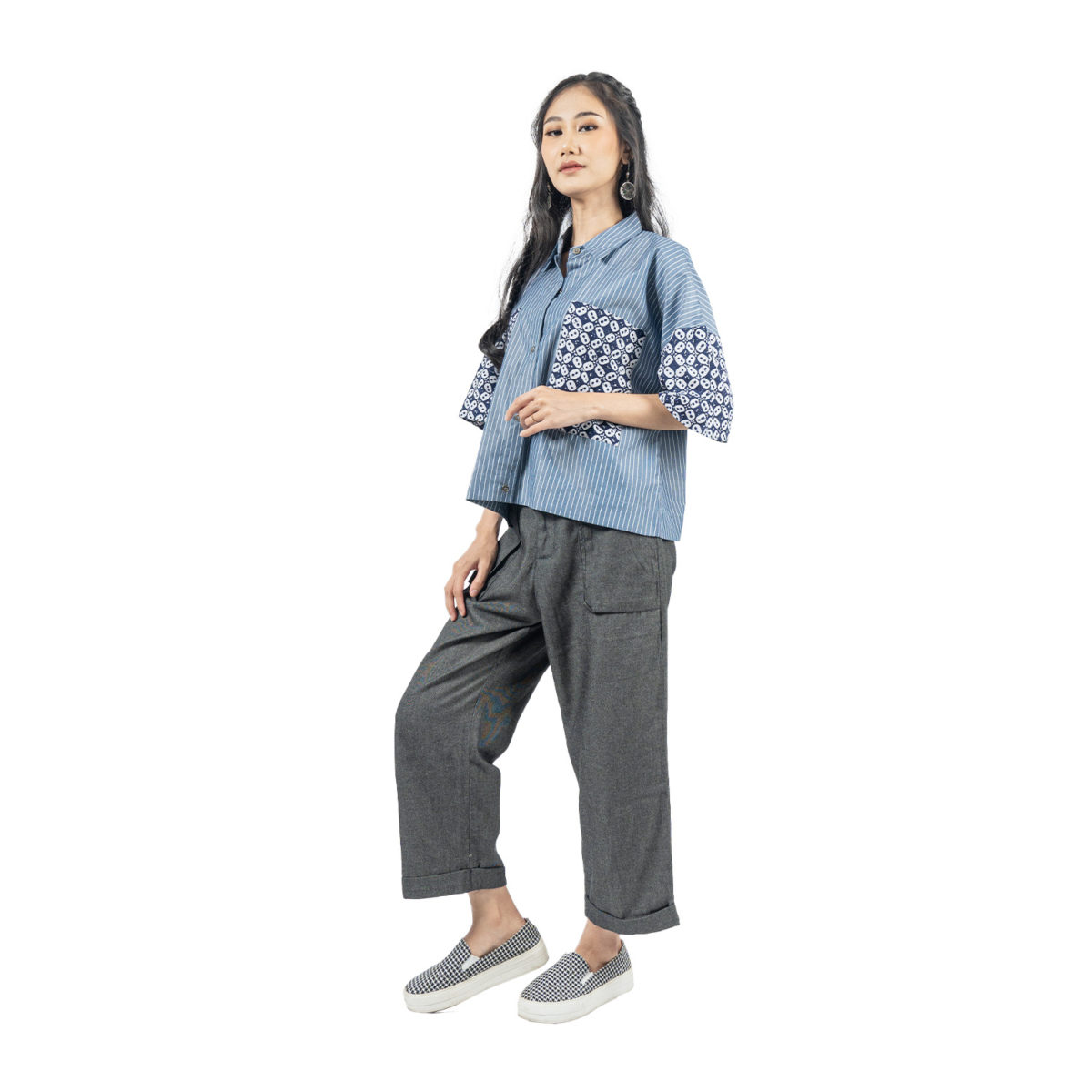 Dixie Blouse Stripe Blue - Image 5