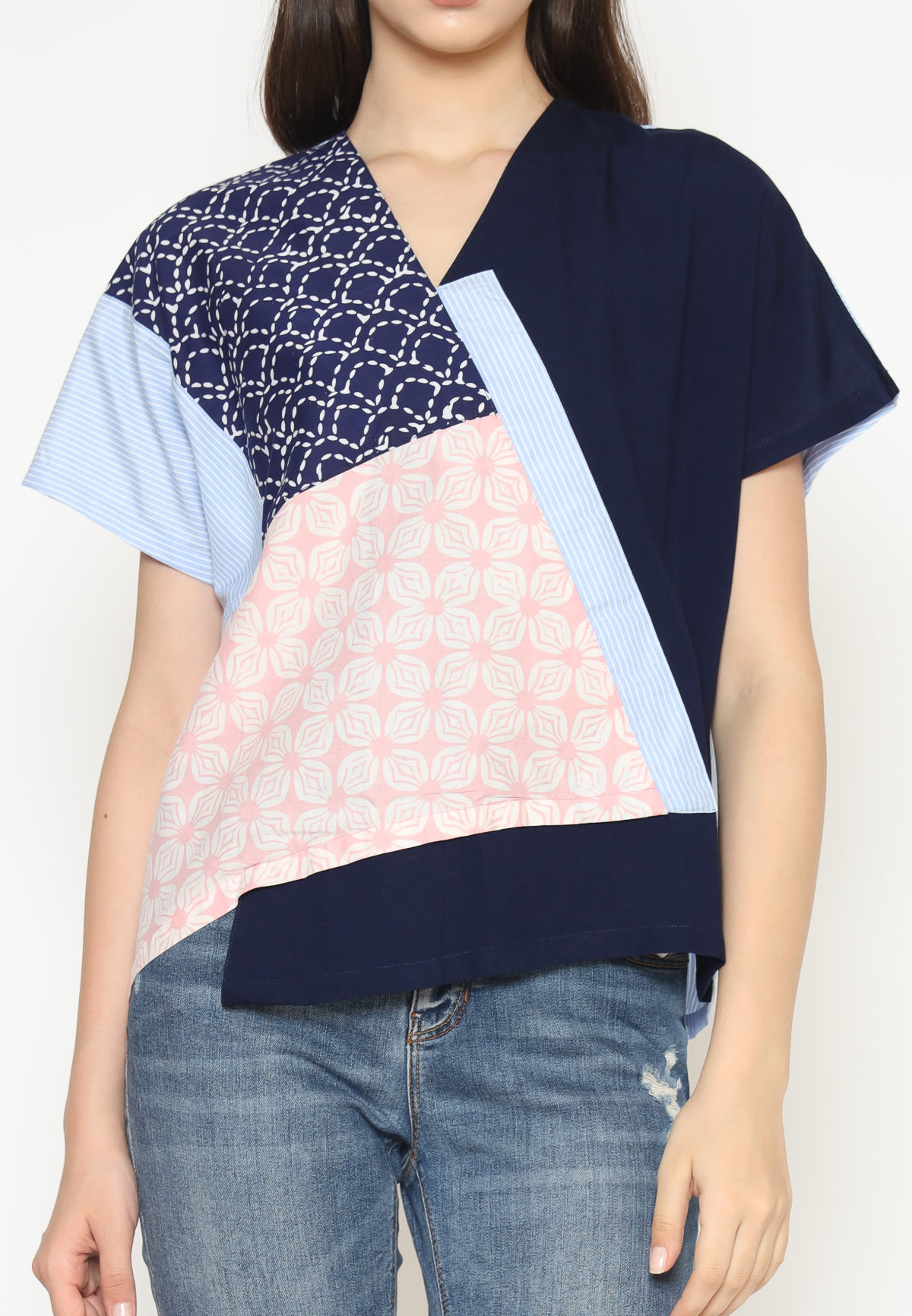Belle Blouse Navy Blue - Image 2