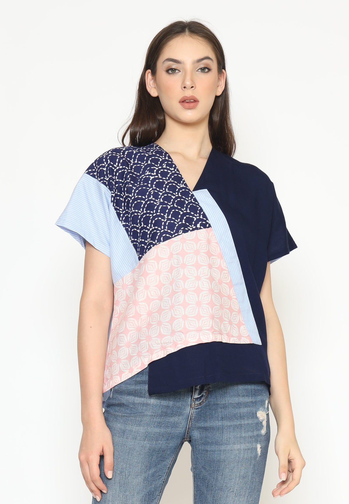 Belle Blouse Navy Blue