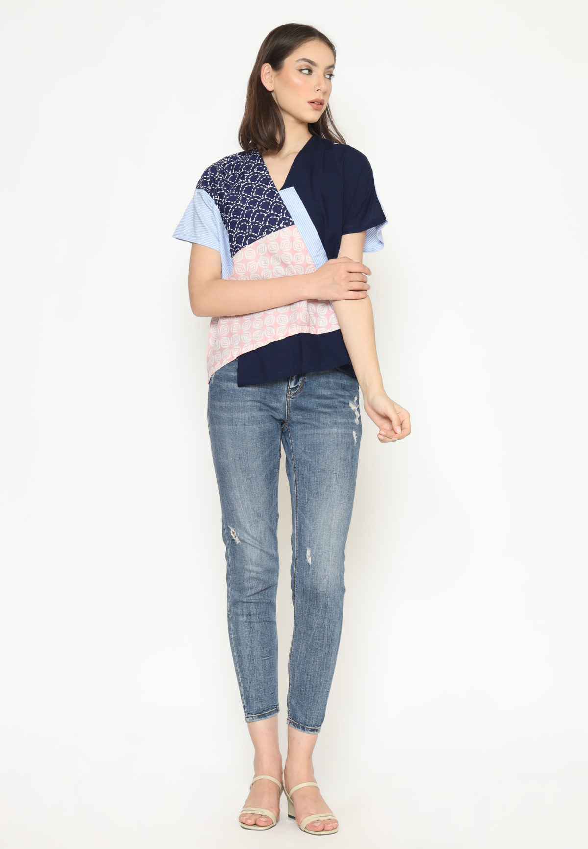 Belle Blouse Navy Blue - Image 6