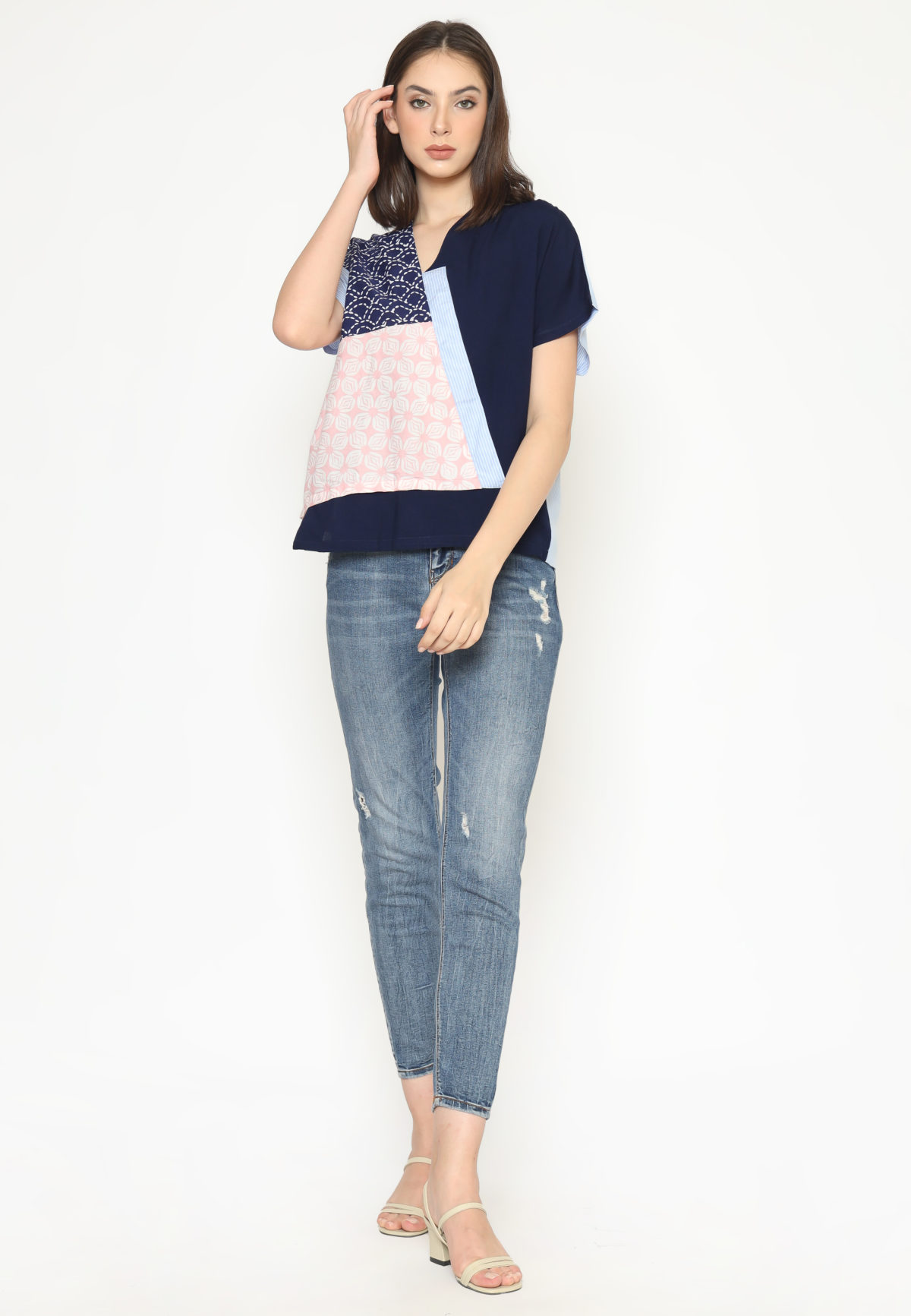 Belle Blouse Navy Blue - Image 7