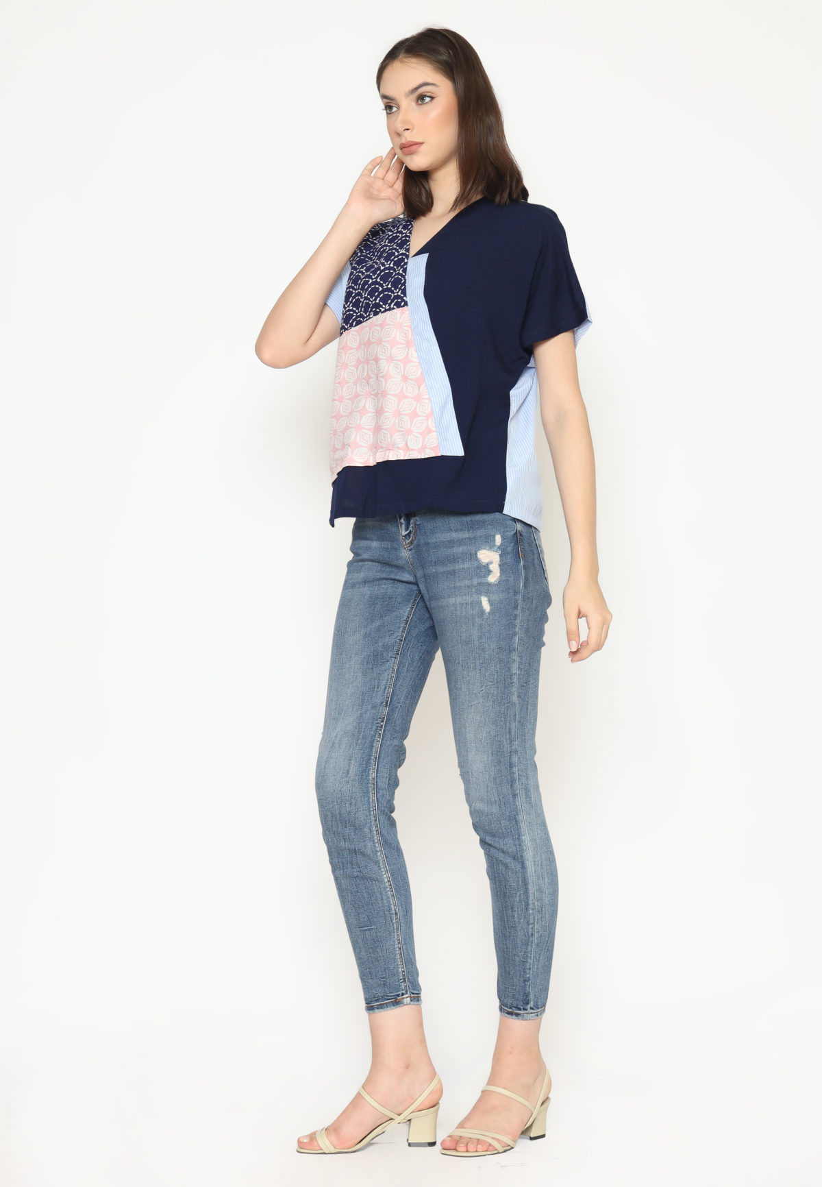 Belle Blouse Navy Blue - Image 8