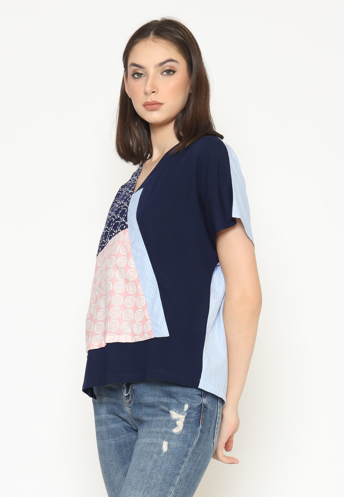 Belle Blouse Navy Blue - Image 3