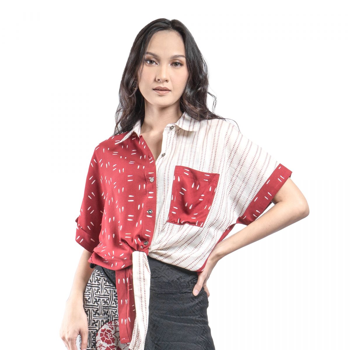 Esther Shirt Red White
