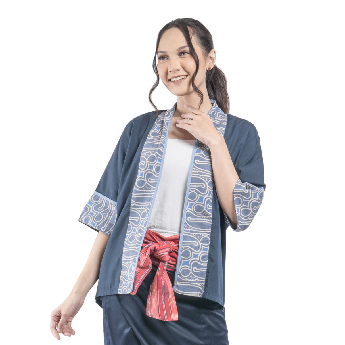 Divya Blazer Blue Parang Motif