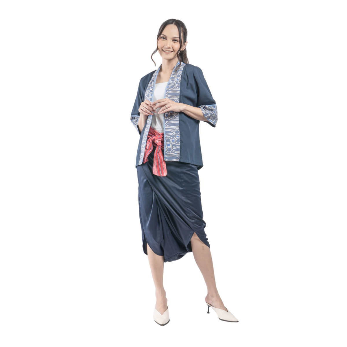 Divya Blazer Blue Parang Motif - Image 4