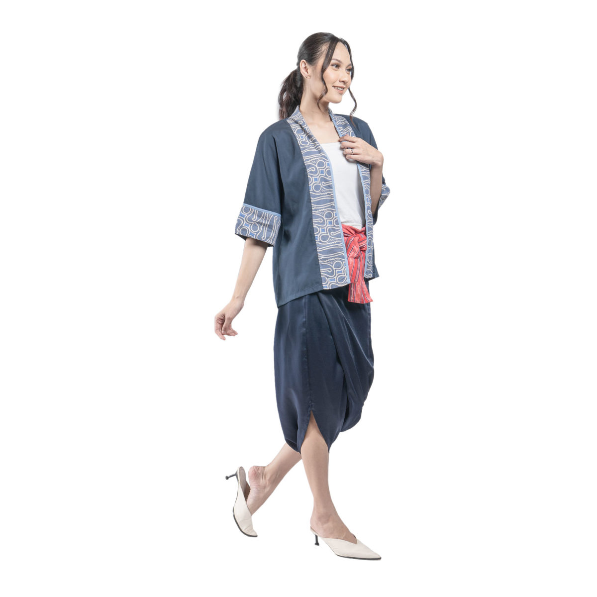Divya Blazer Blue Parang Motif - Image 3