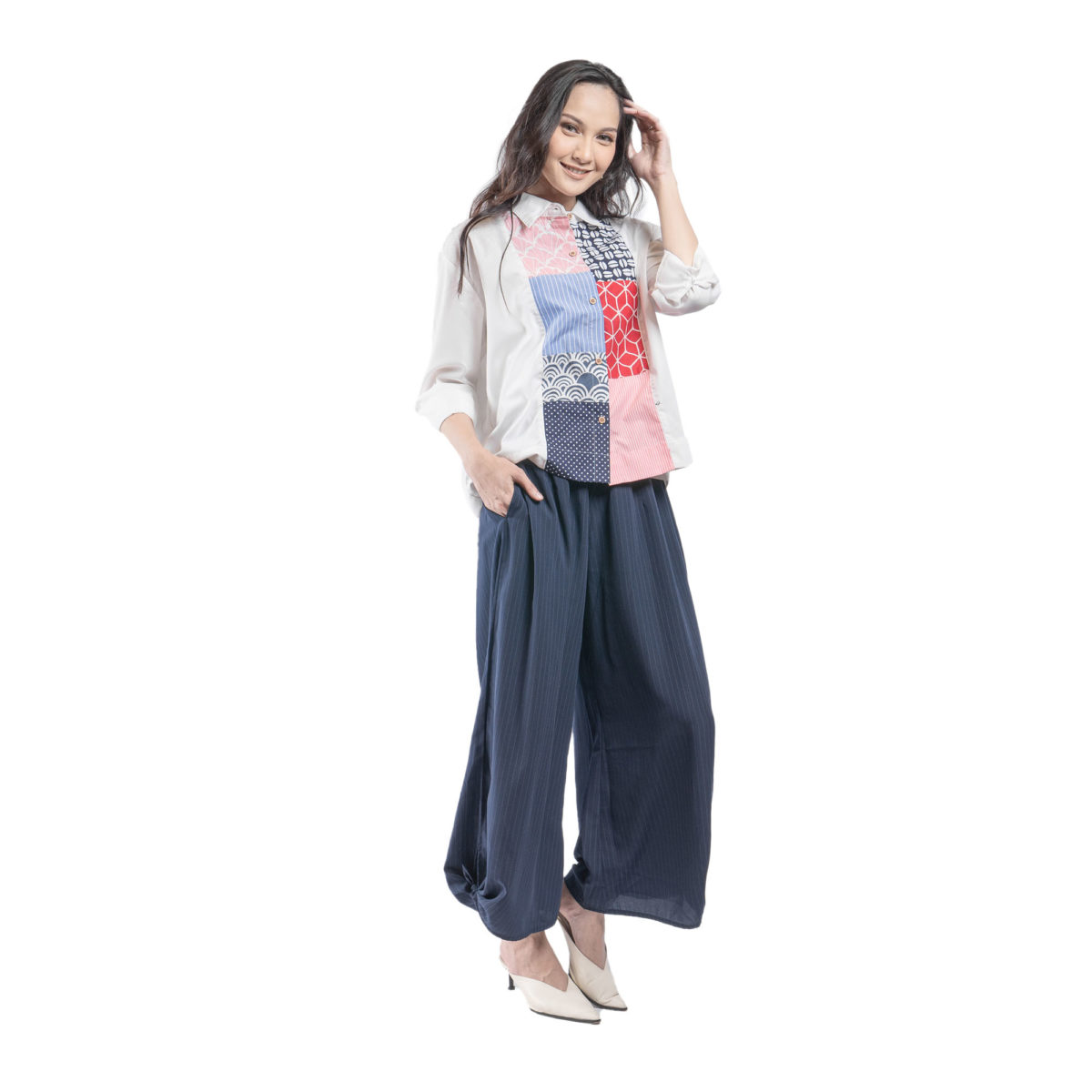 Gracia Pants Stripe Navy - Image 3