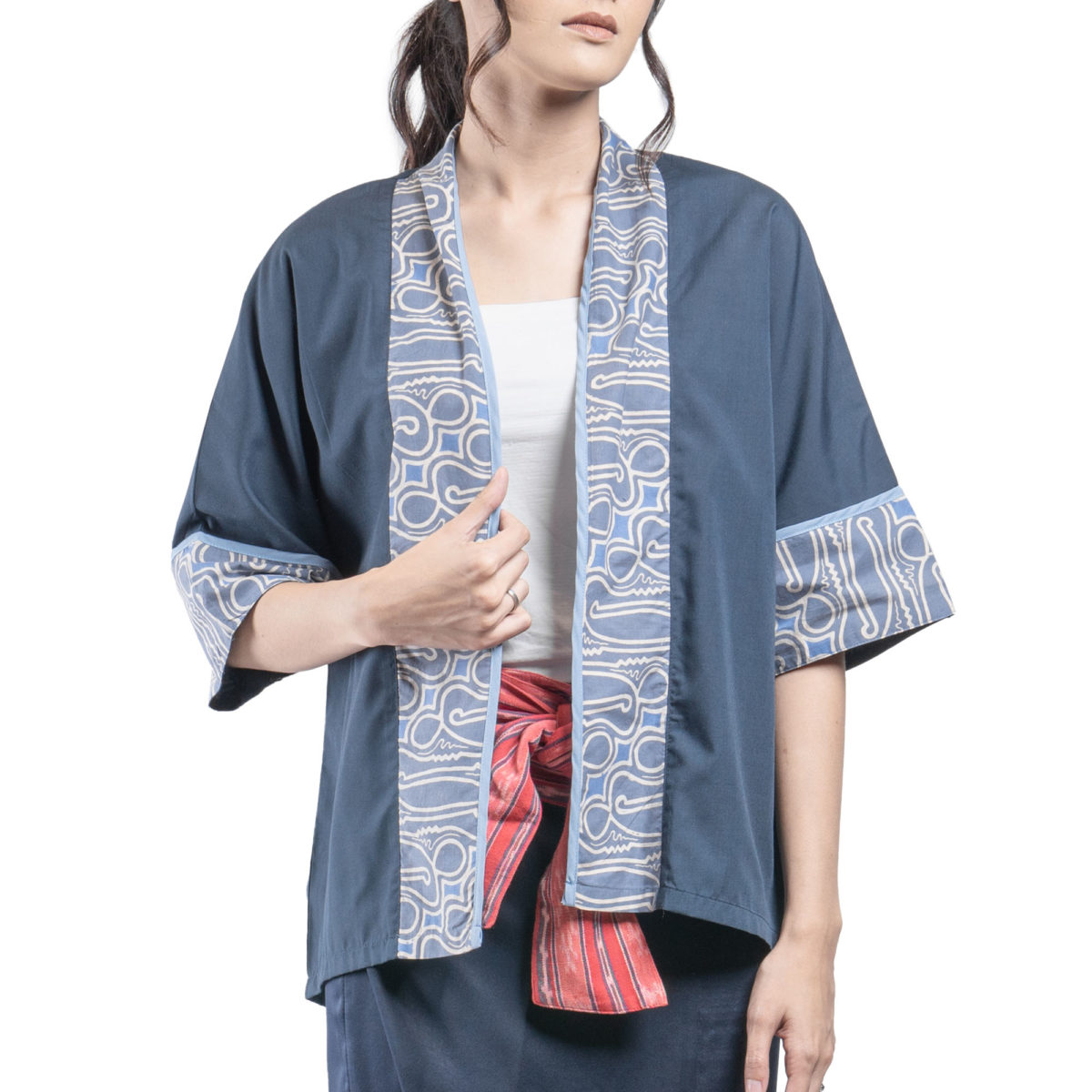 Divya Blazer Blue Parang Motif - Image 2