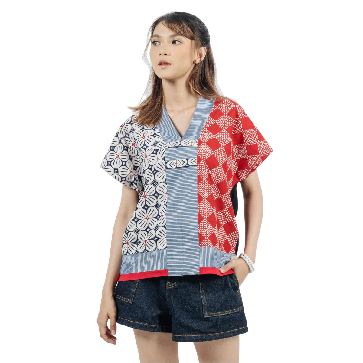Inara Blouse Multi Color Red
