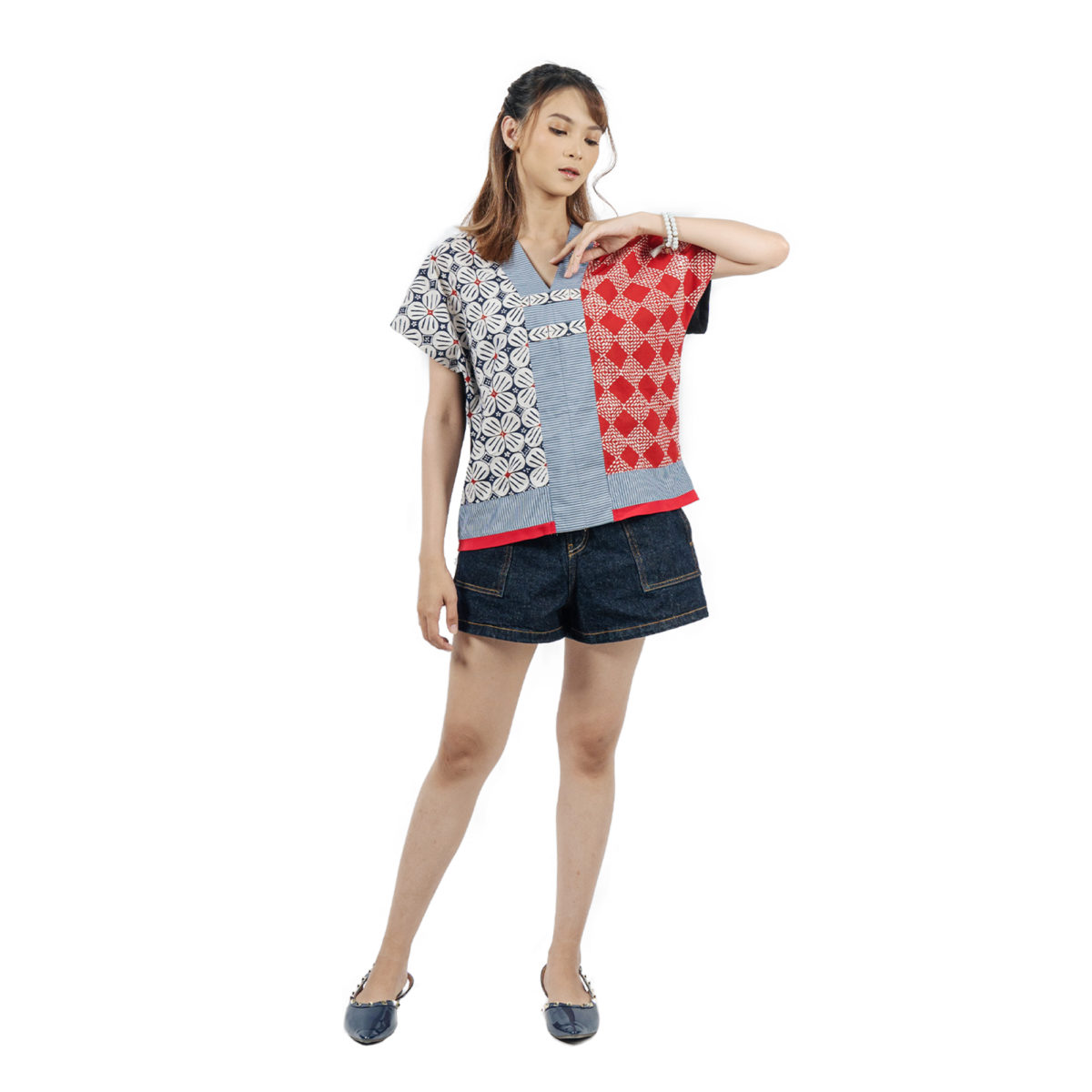 Inara Blouse Multi Color Red - Image 4
