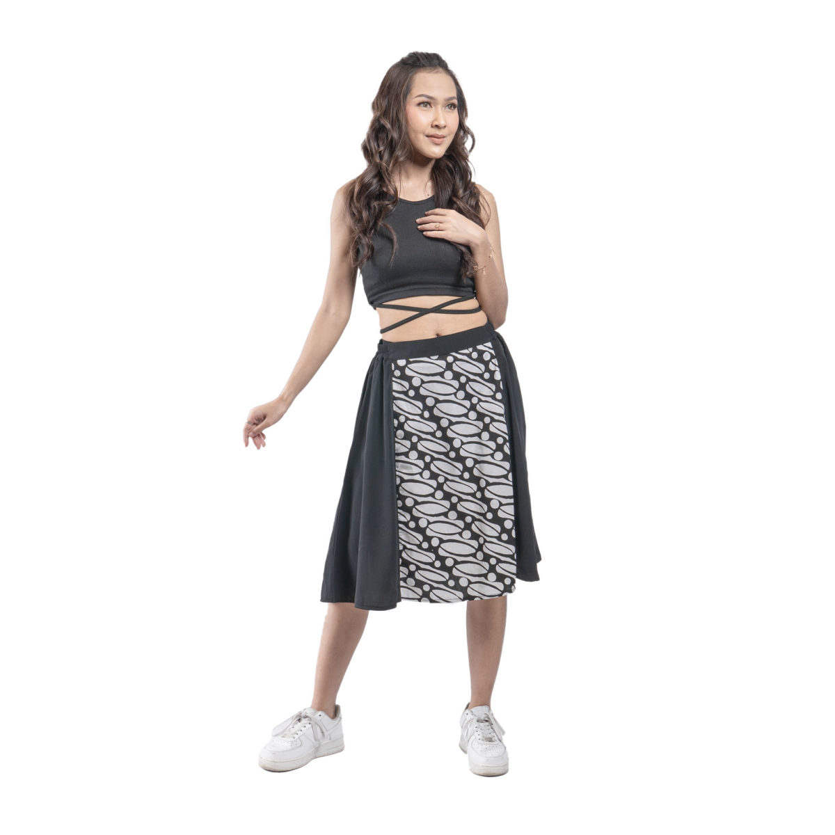 Vivian Skirt Black Parang Motif