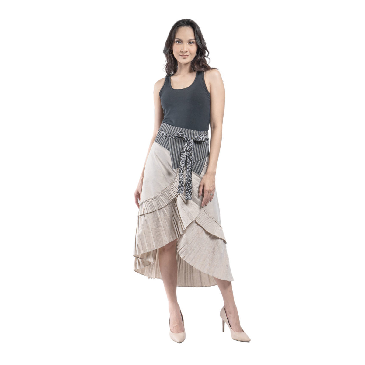 Obi Belt Stripe Black Grey - Image 4