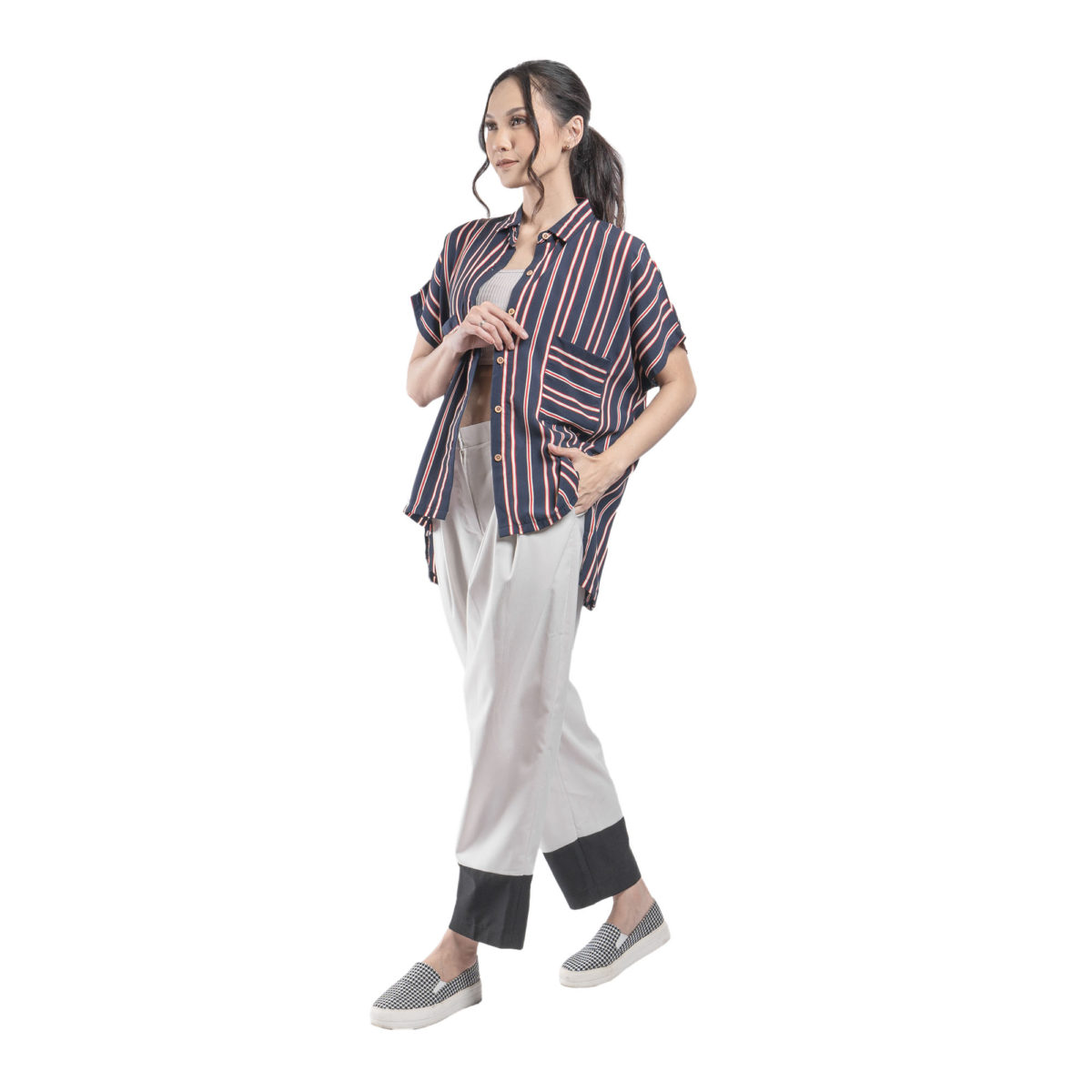 Ivana Shirt Navy Orange - Image 5
