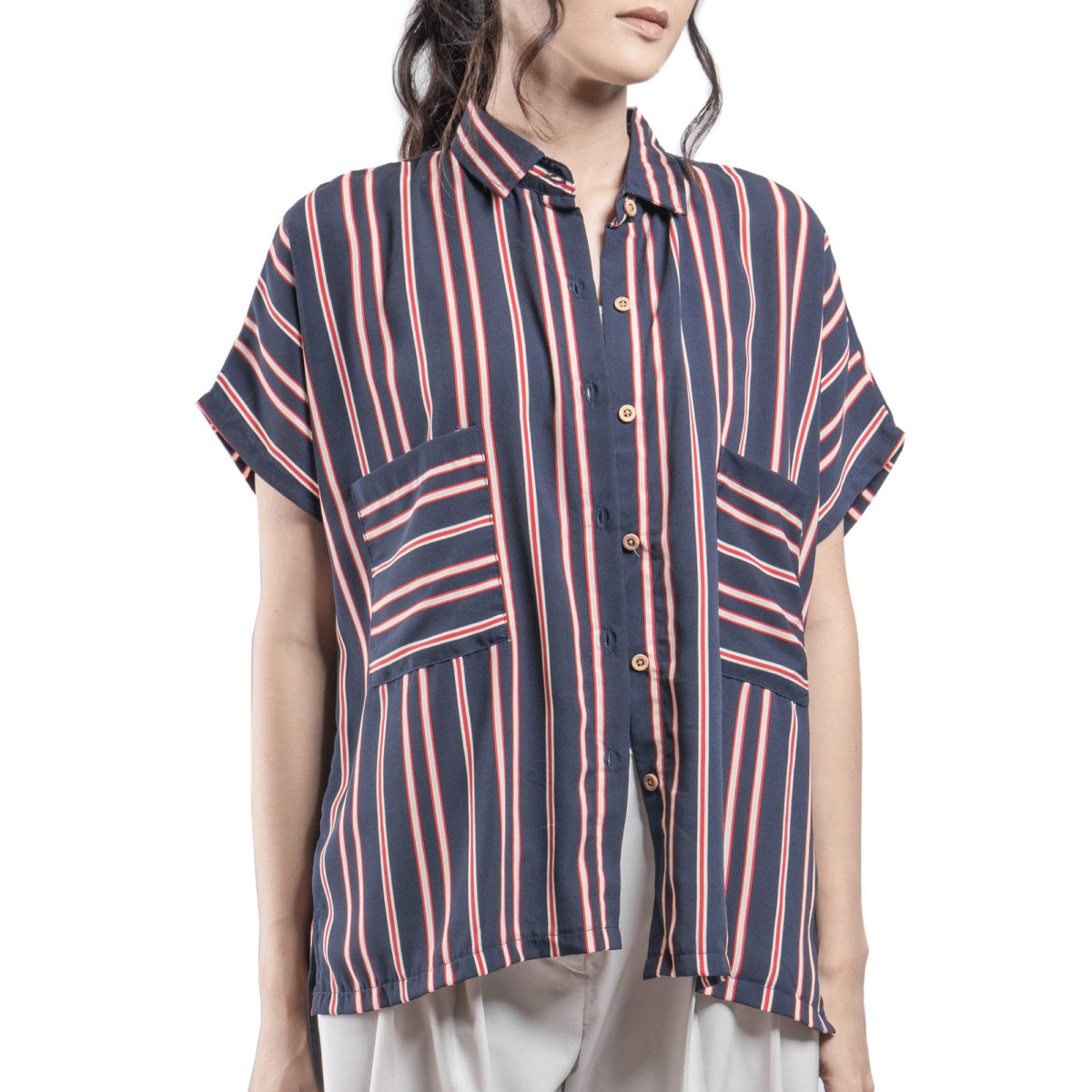 Ivana Shirt Navy Orange - Image 2
