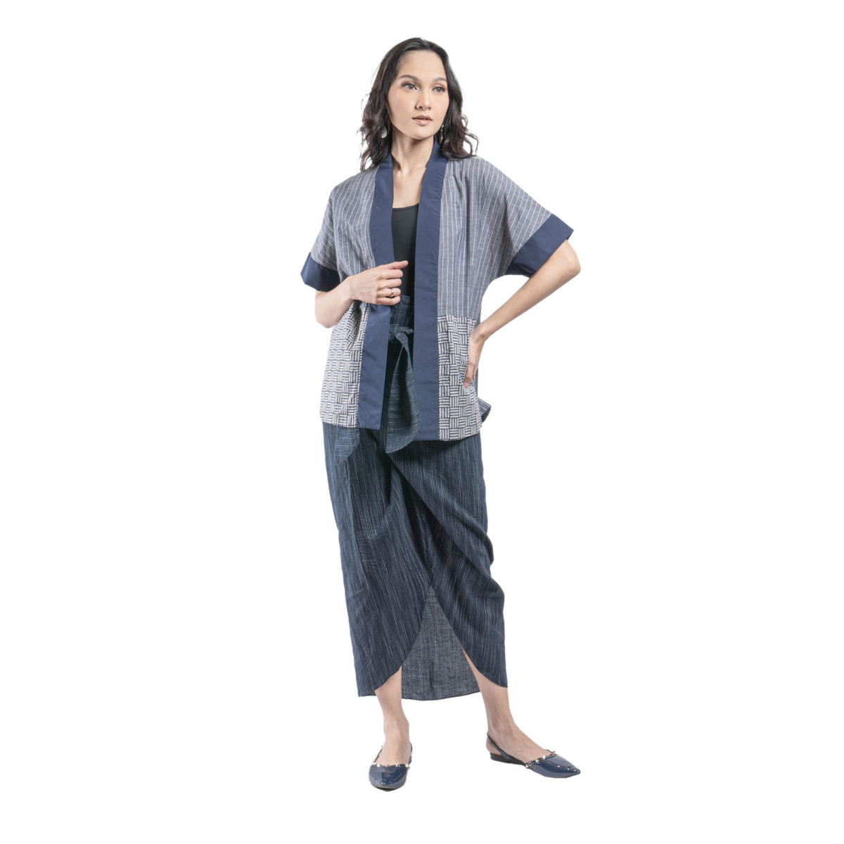 Marbella Blazer Grey Navy - Image 4