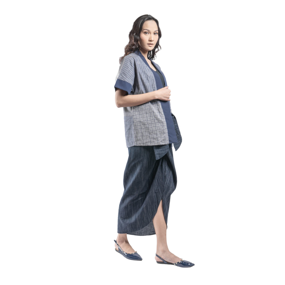 Marbella Blazer Grey Navy - Image 3