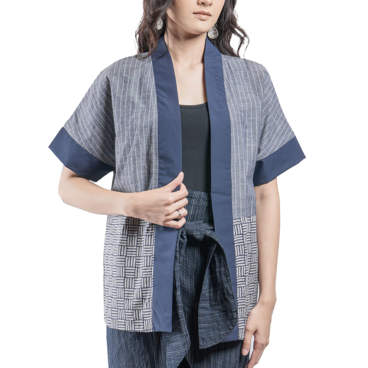 Marbella Blazer Grey Navy - Image 2