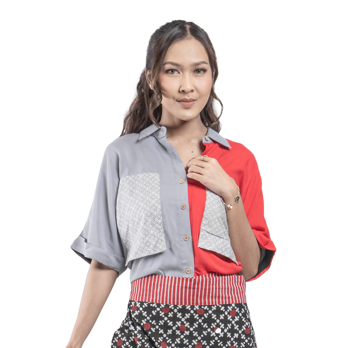 Lulu Shirt Red Grey