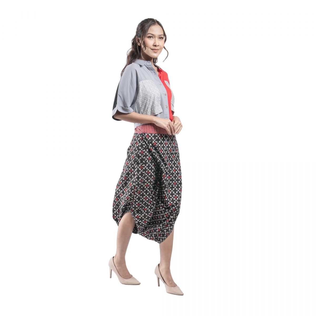 Lulu Shirt Red Grey - Image 4