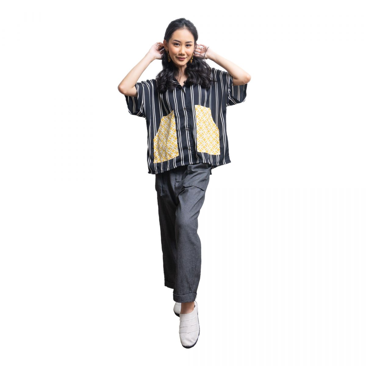 Loria 2 Shirt Stripe Black - Image 4