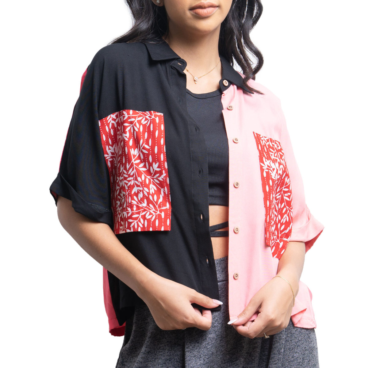 Lulu Shirt Black Pink - Image 2