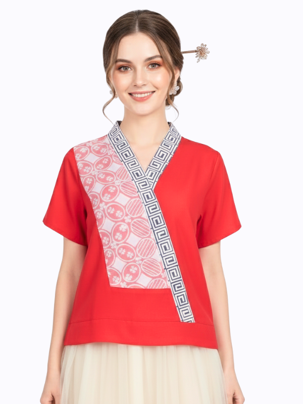 Athena Blouse Red
