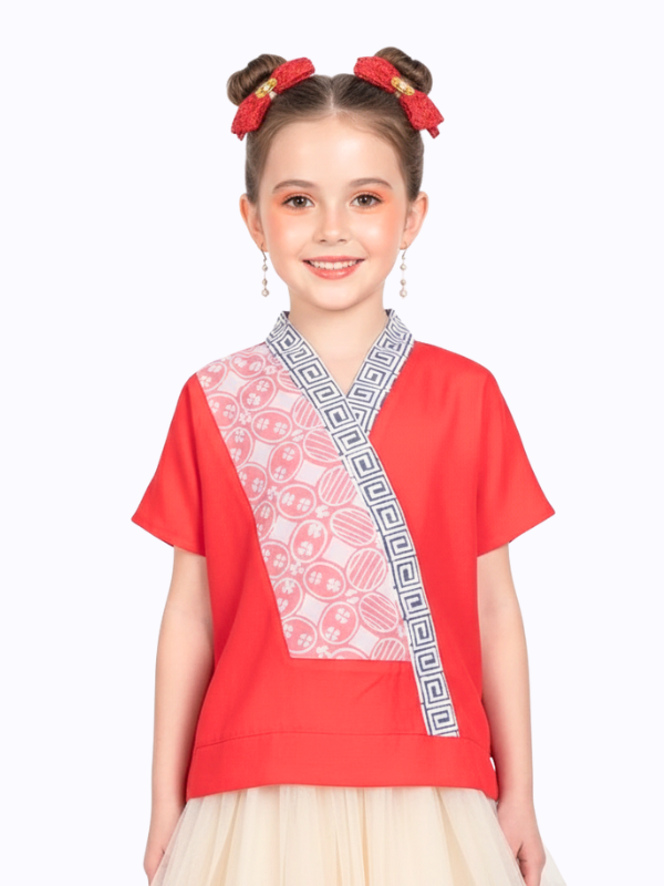Athena Blouse Kids Red