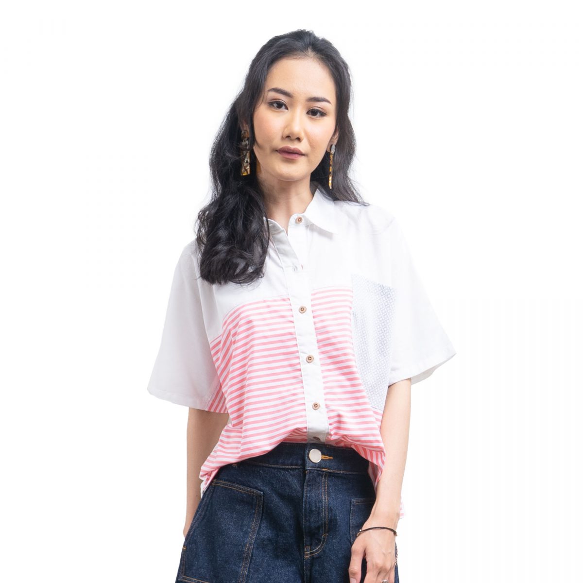 Verawati Shirt Pink Grey