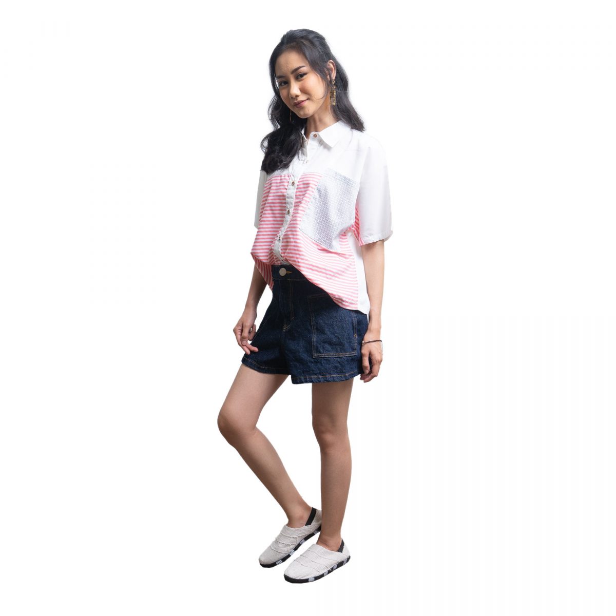 Verawati Shirt Pink Grey - Image 5