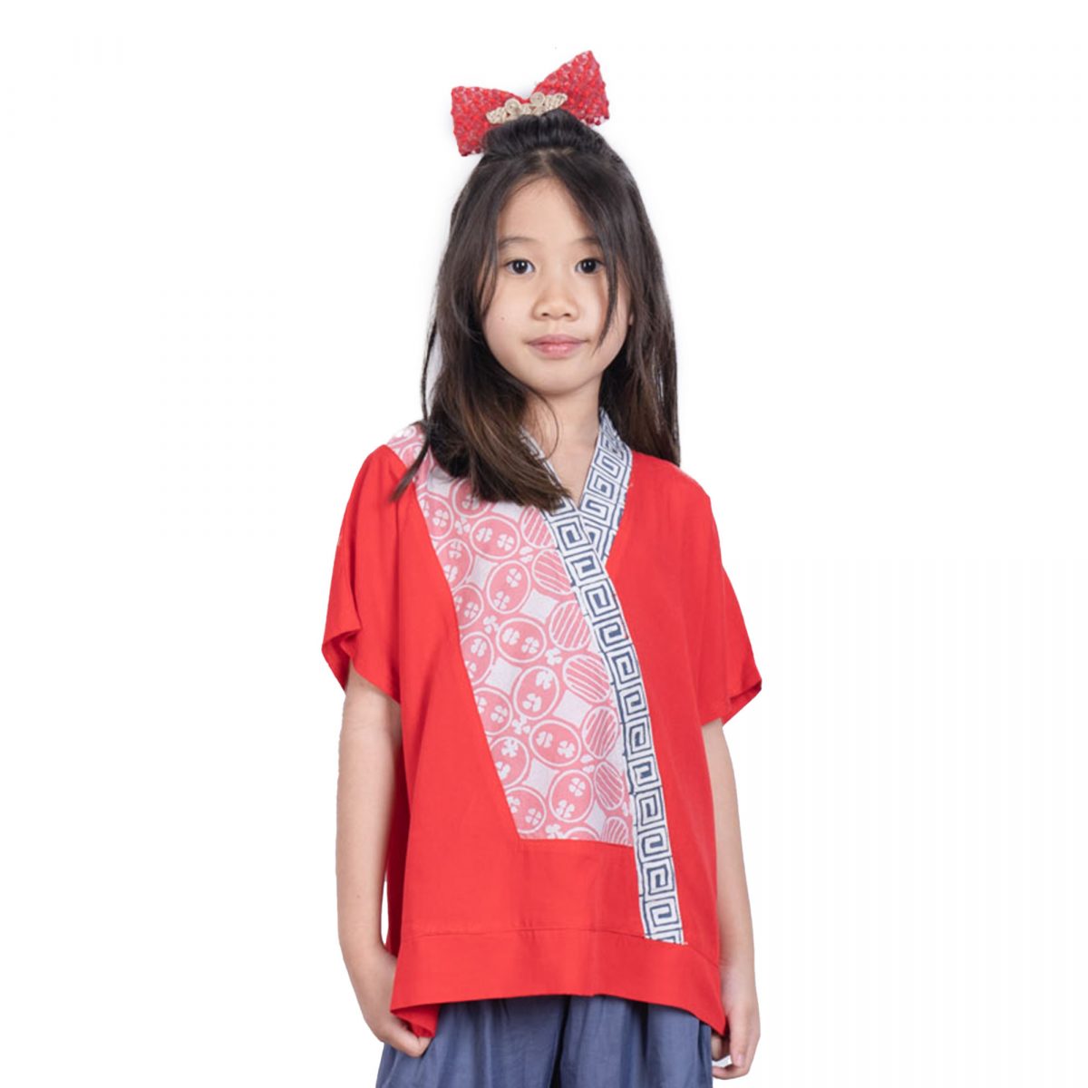 Athena Blouse Kids Red