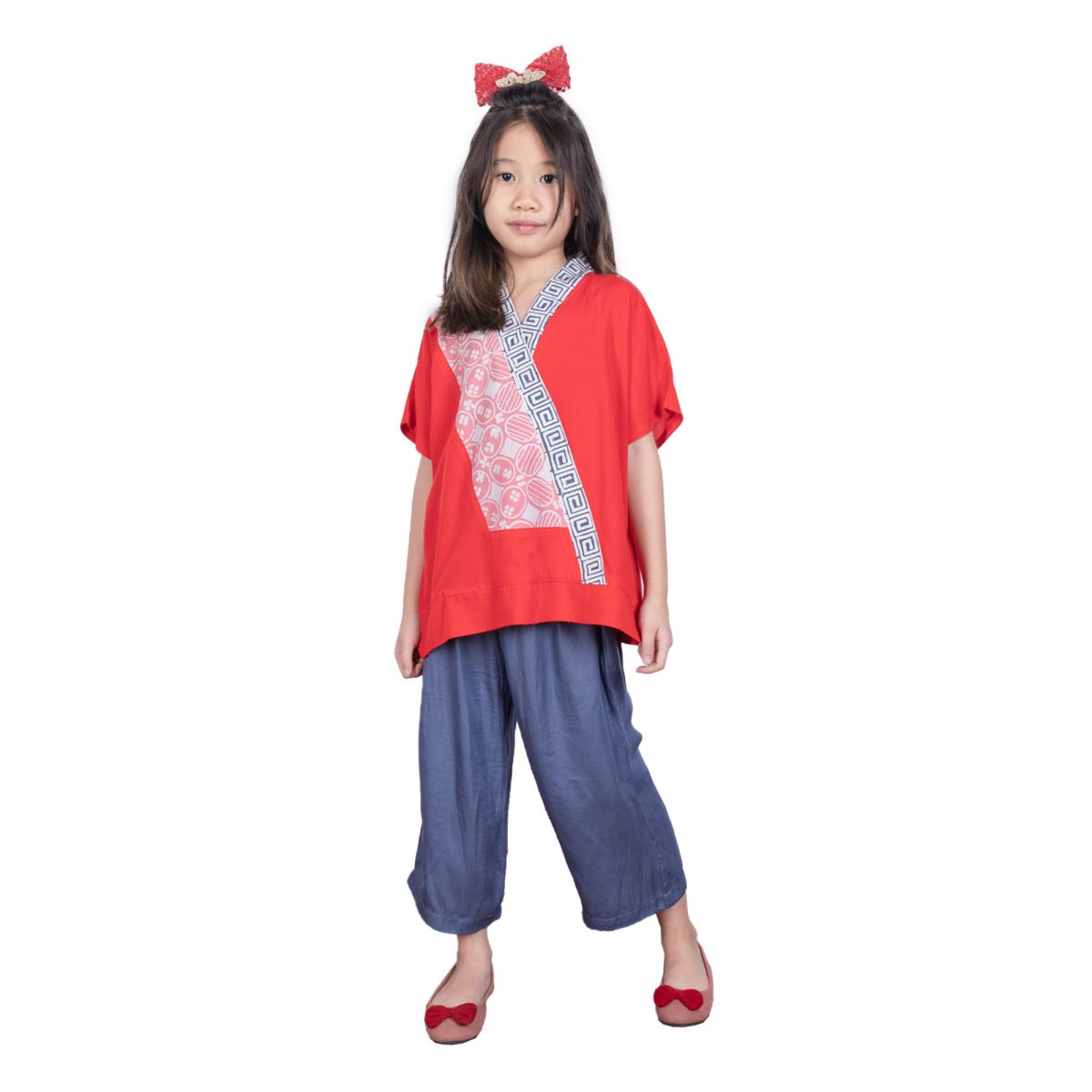 Athena Blouse Kids Red - Image 6