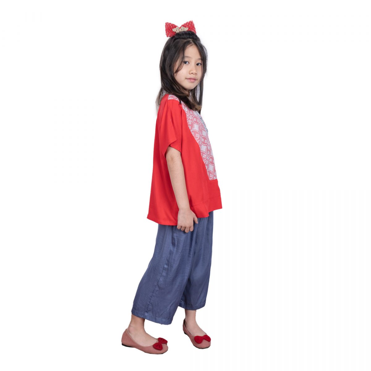 Athena Blouse Kids Red - Image 3