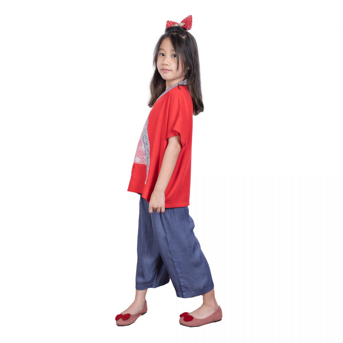 Athena Blouse Kids Red - Image 4