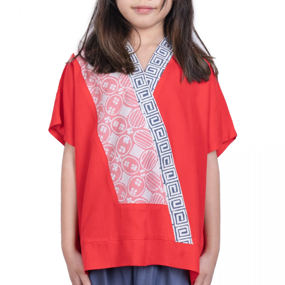 Athena Blouse Kids Red - Image 2