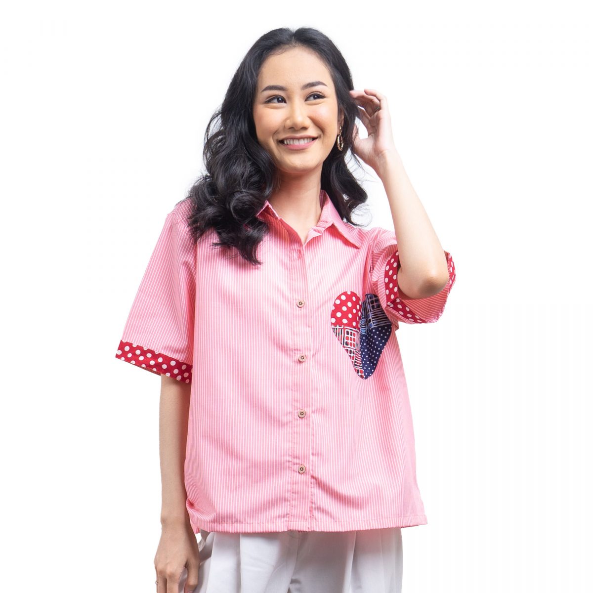 Heart Shirt Stripe Pink