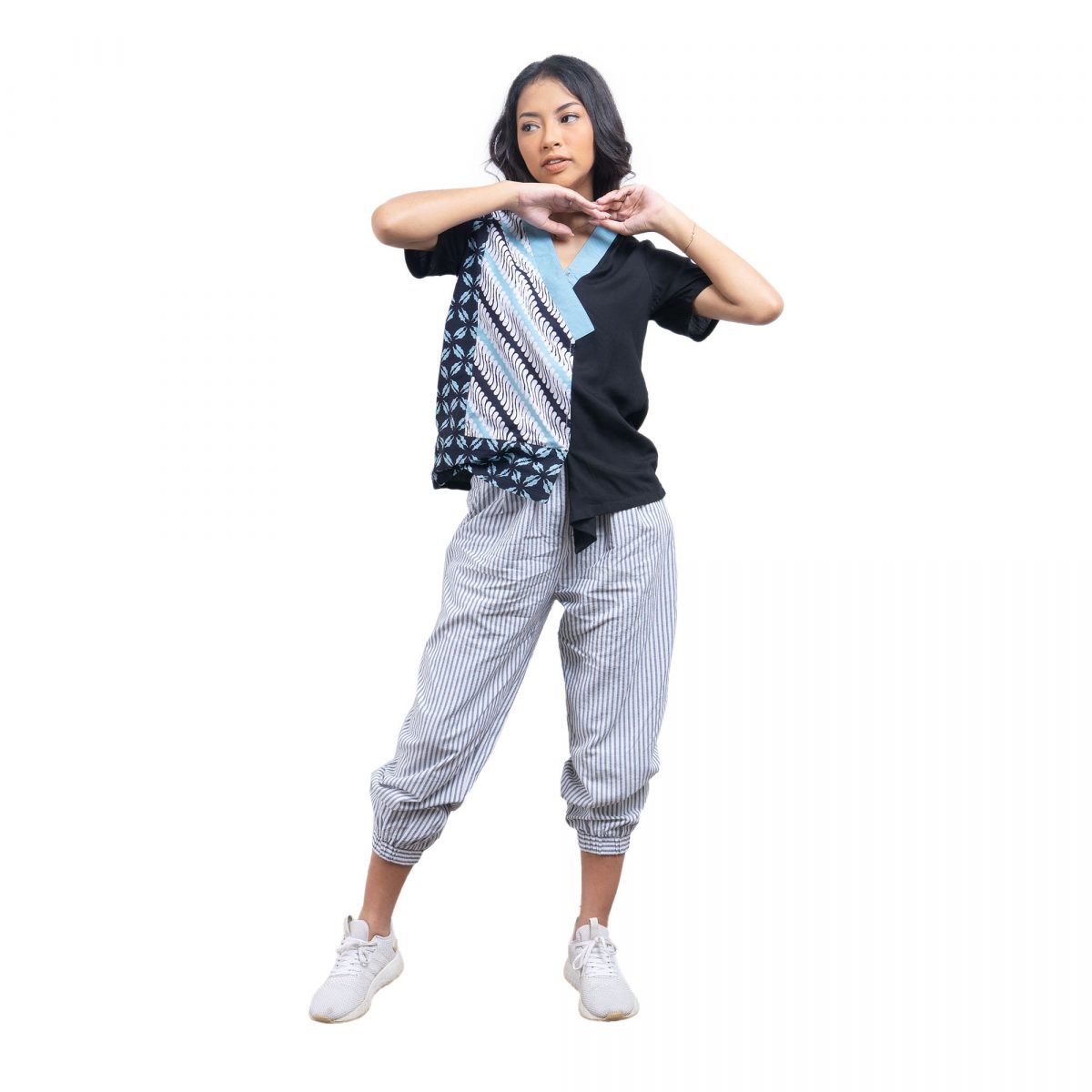 Dannia Blouse Blue Black - Image 6