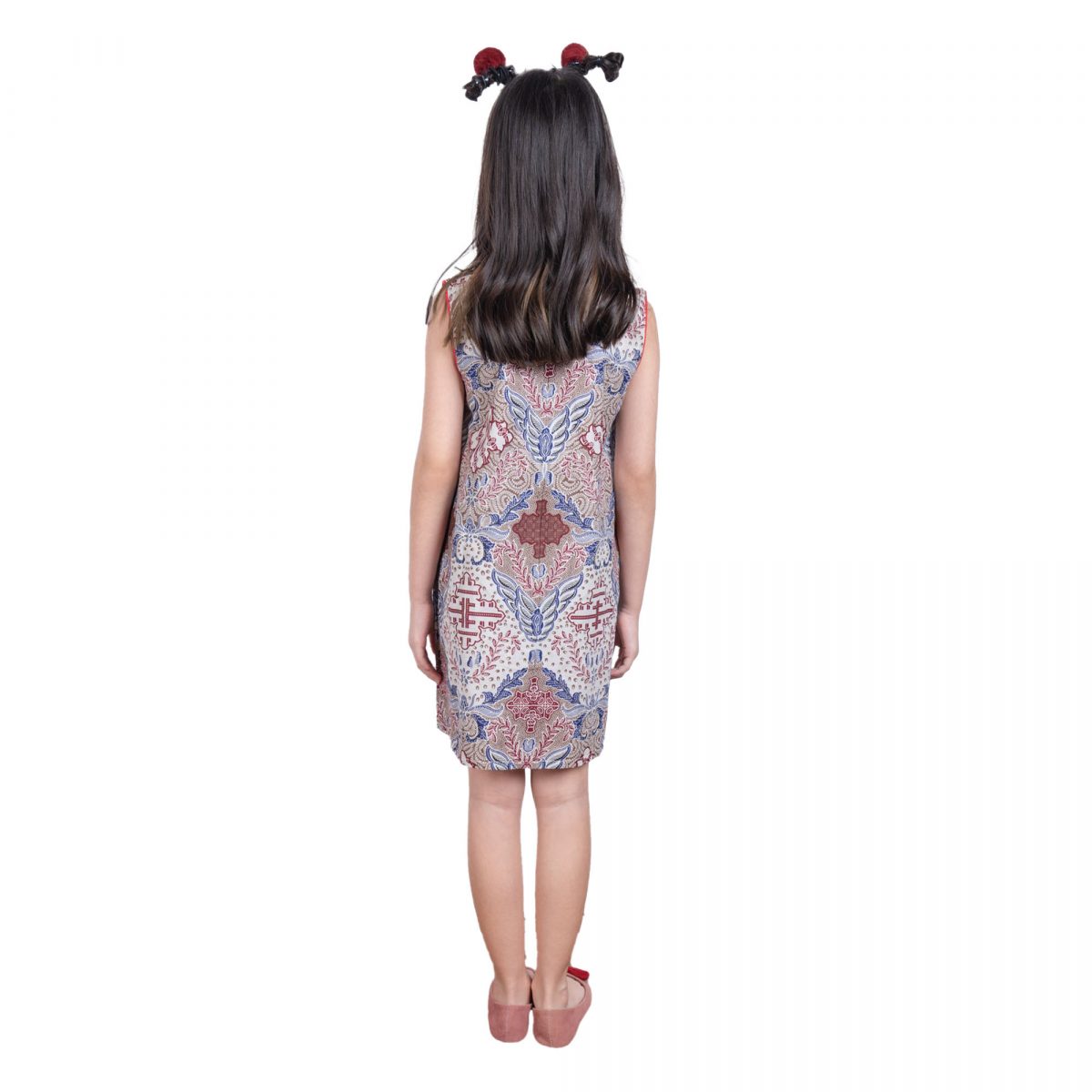 Shang Chi Dress Kids Cream Red - Image 5