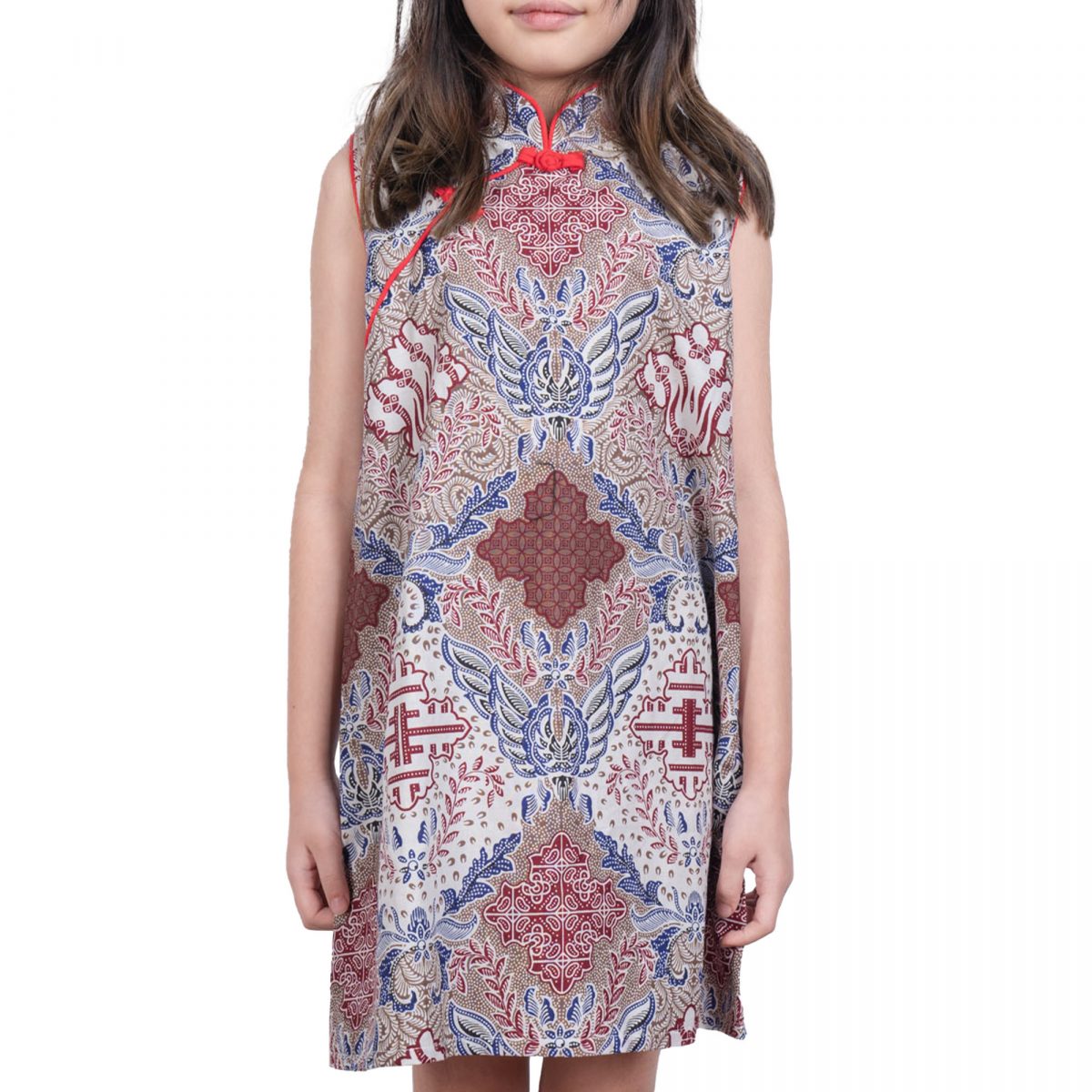 Shang Chi Dress Kids Cream Red - Image 2