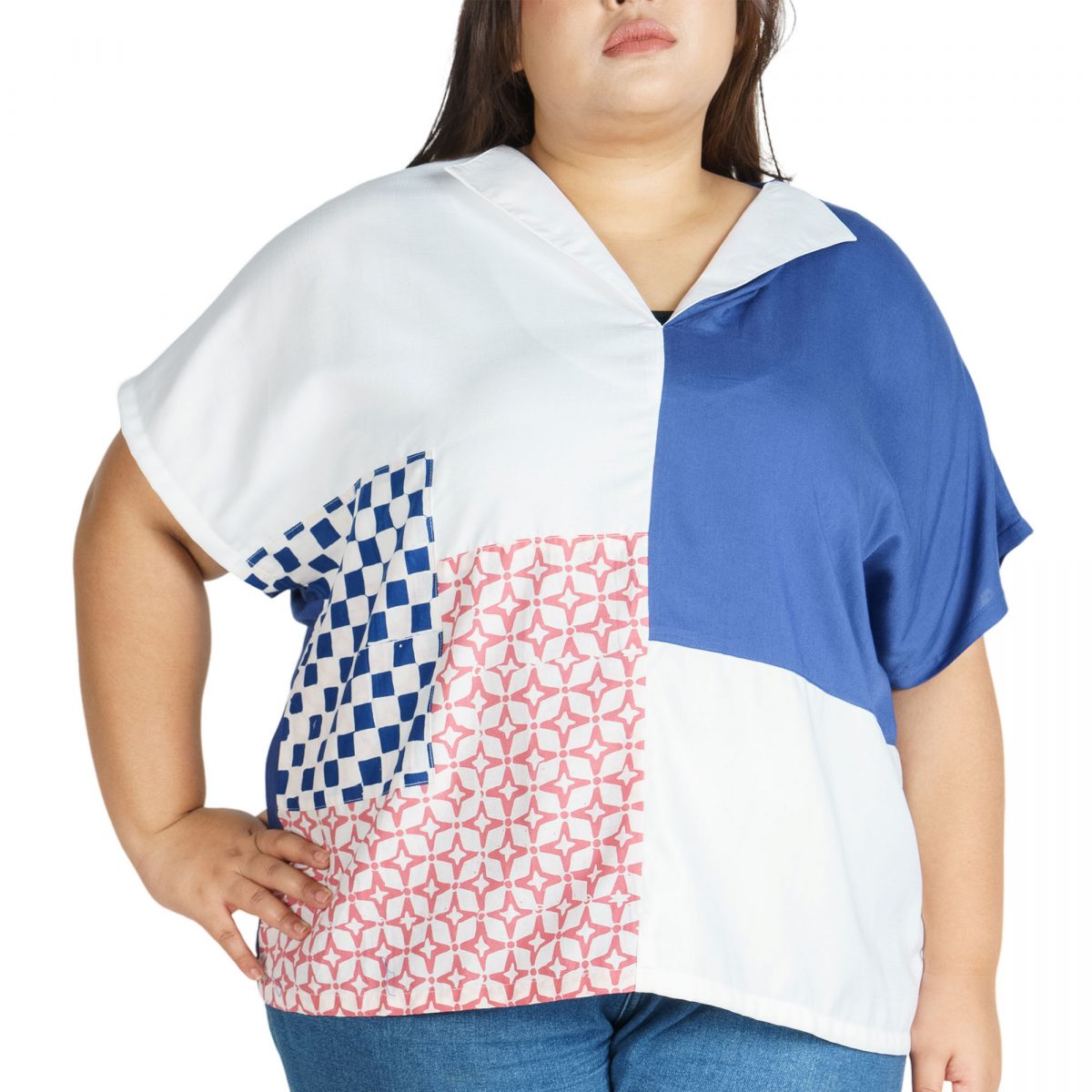 Lyla Blouse Navy Pink - Image 3