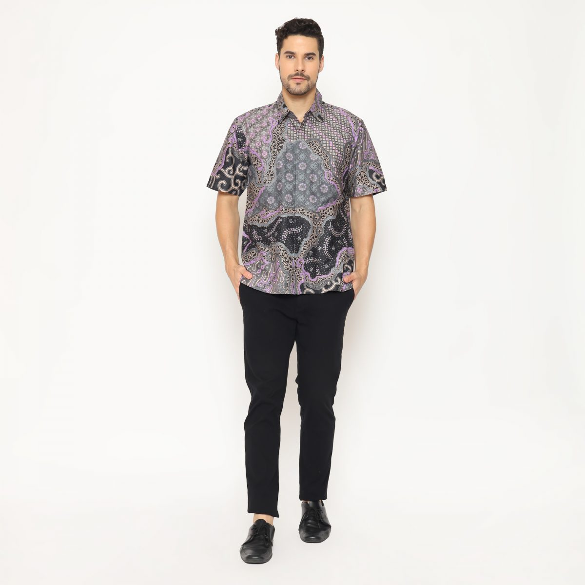 Brando Shirt Grey Purple - Image 8