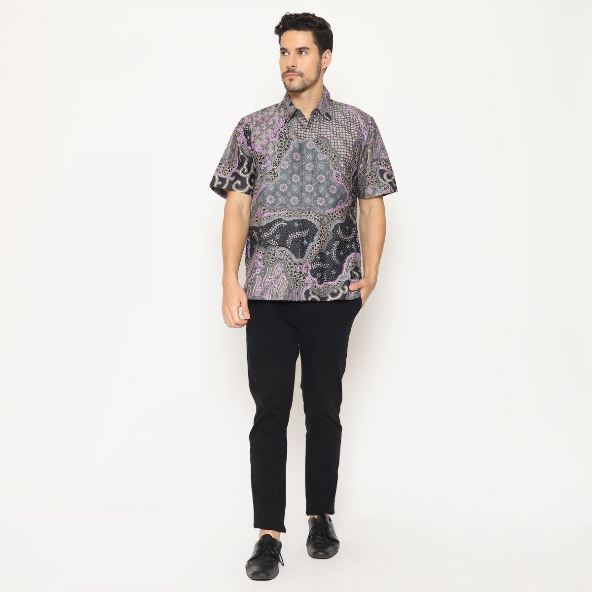 Brando Shirt Grey Purple - Image 6