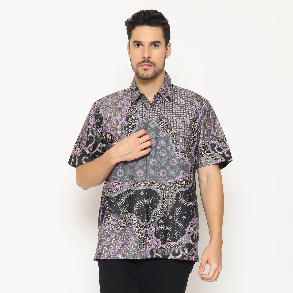 Brando Shirt Grey Purple