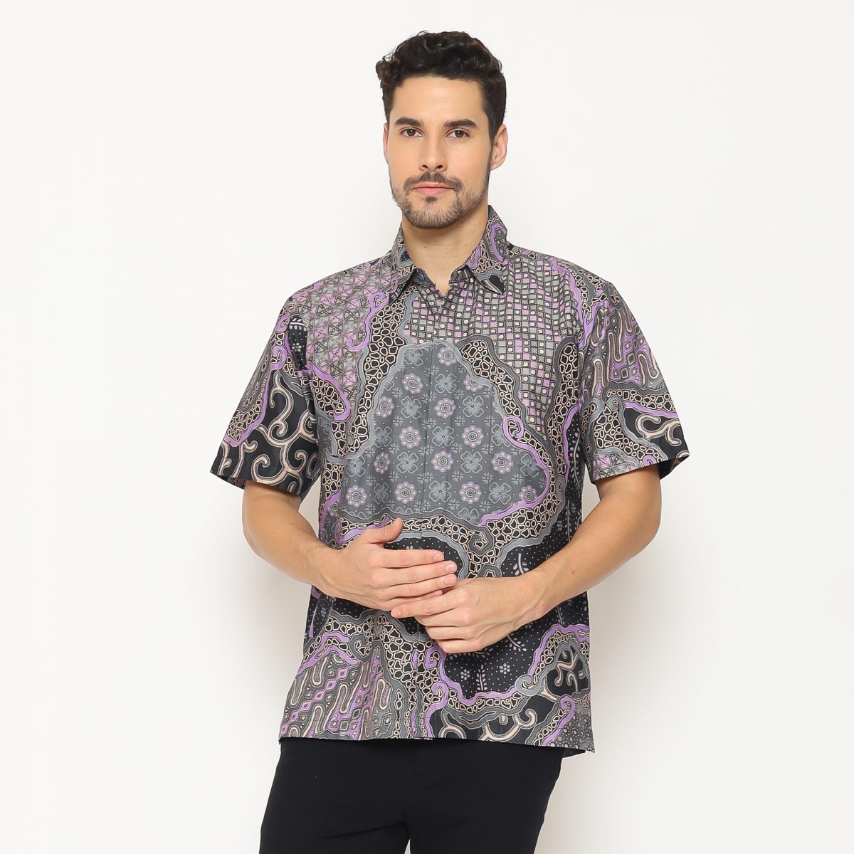 Brando Shirt Grey Purple - Image 4